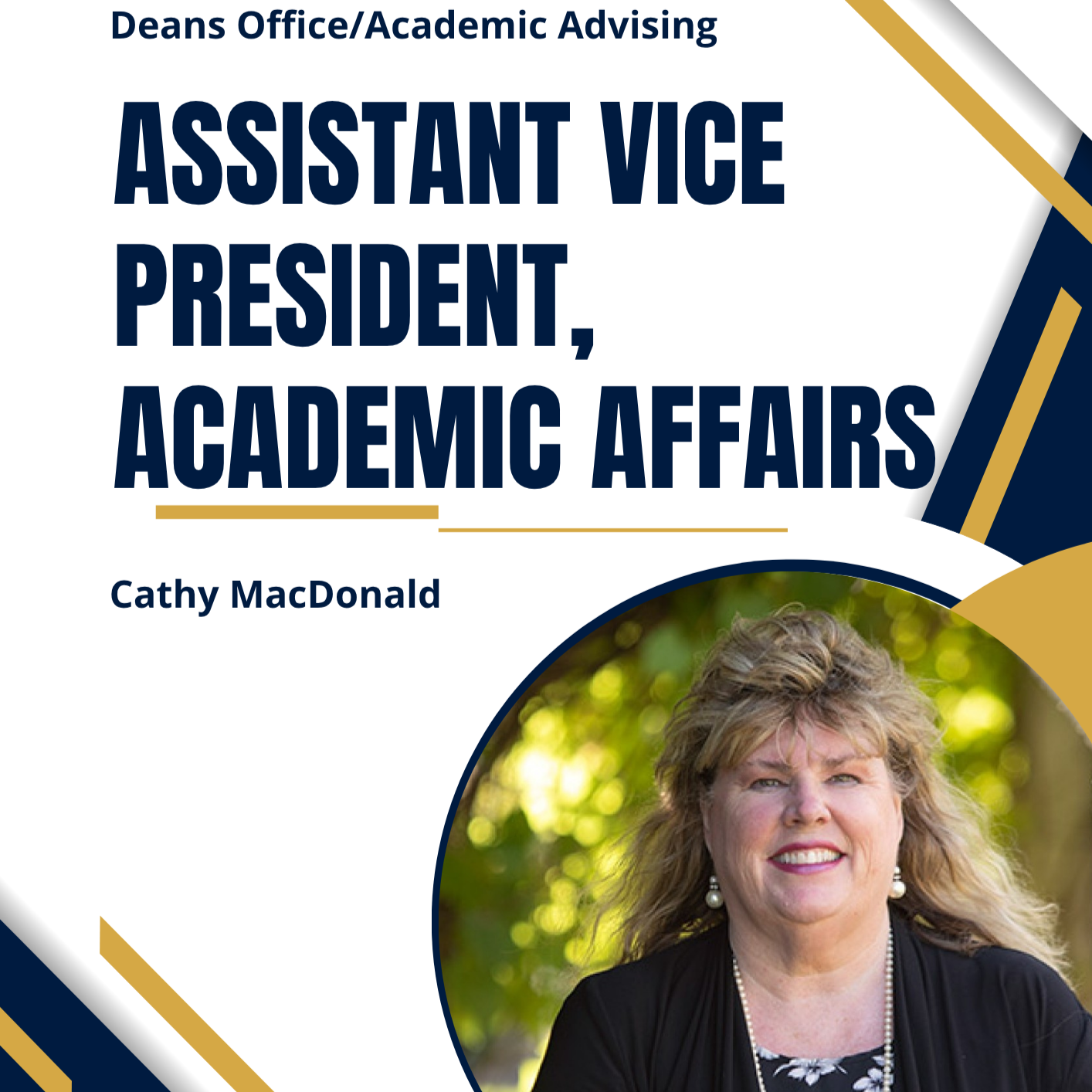 Academic Advising with Assistant VP, Academic Affairs, Cathy MacDonald info video cover photo
