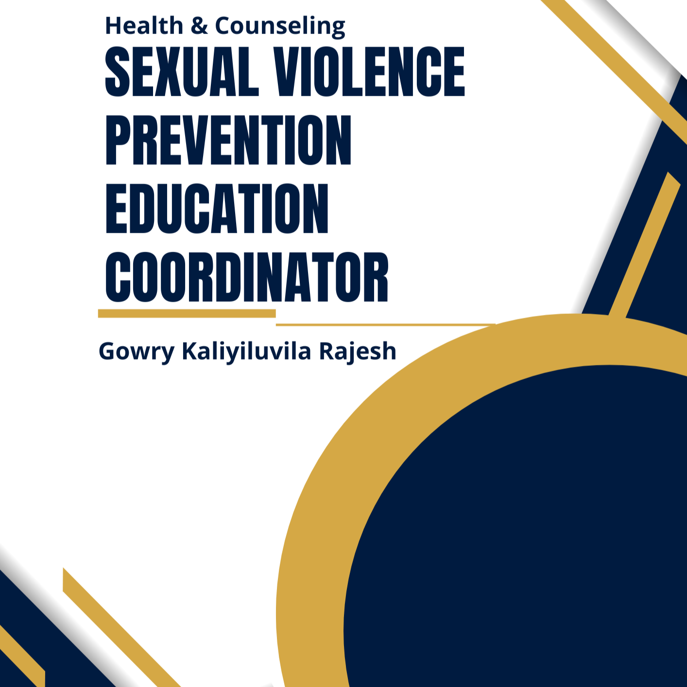 Sexual Violence Prevention Education Coordinator with Gowry Kailyiluvila Rajesh info video cover photo
