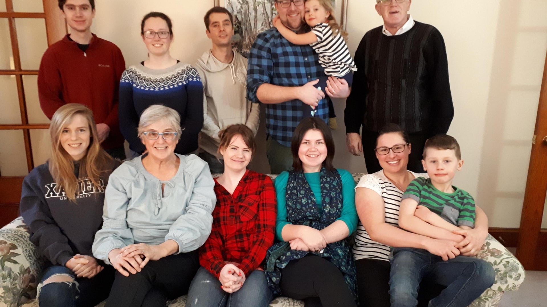 A group of people smiling