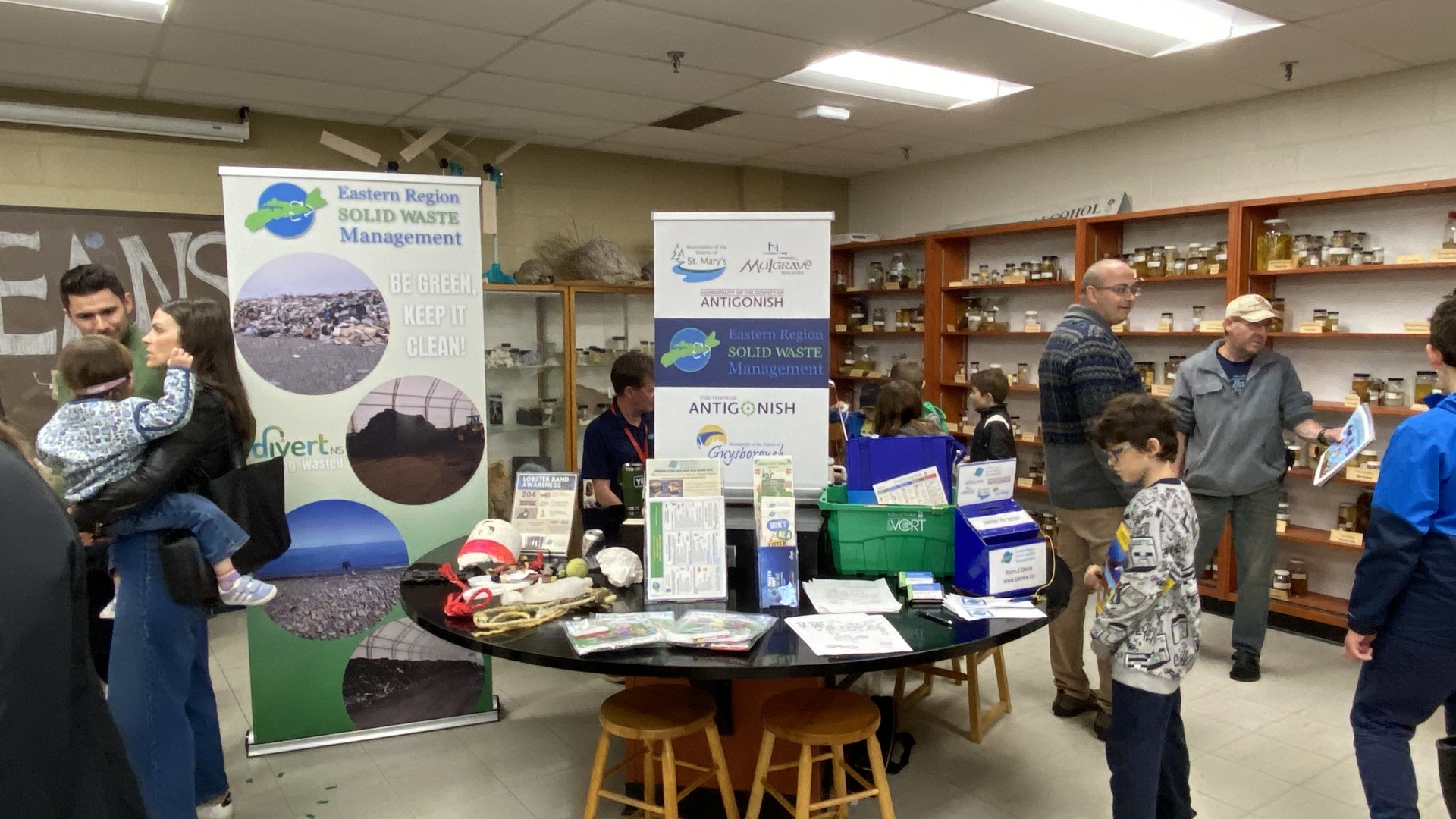 Solid waste management info display at World Oceans Day 2024