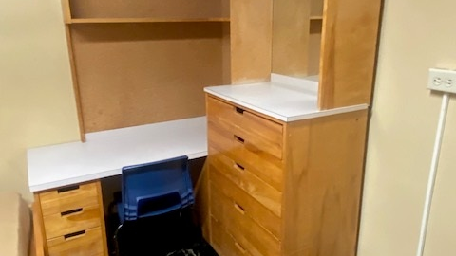 A desk in Cameron Hall