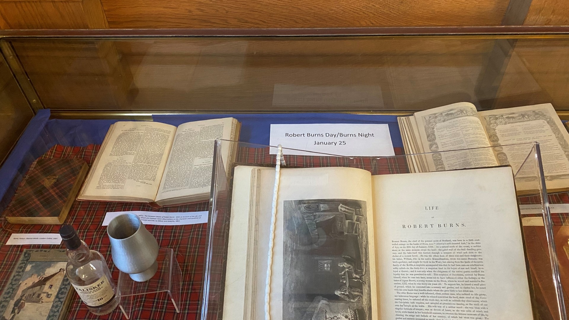 Museum display of Robert Burns Day