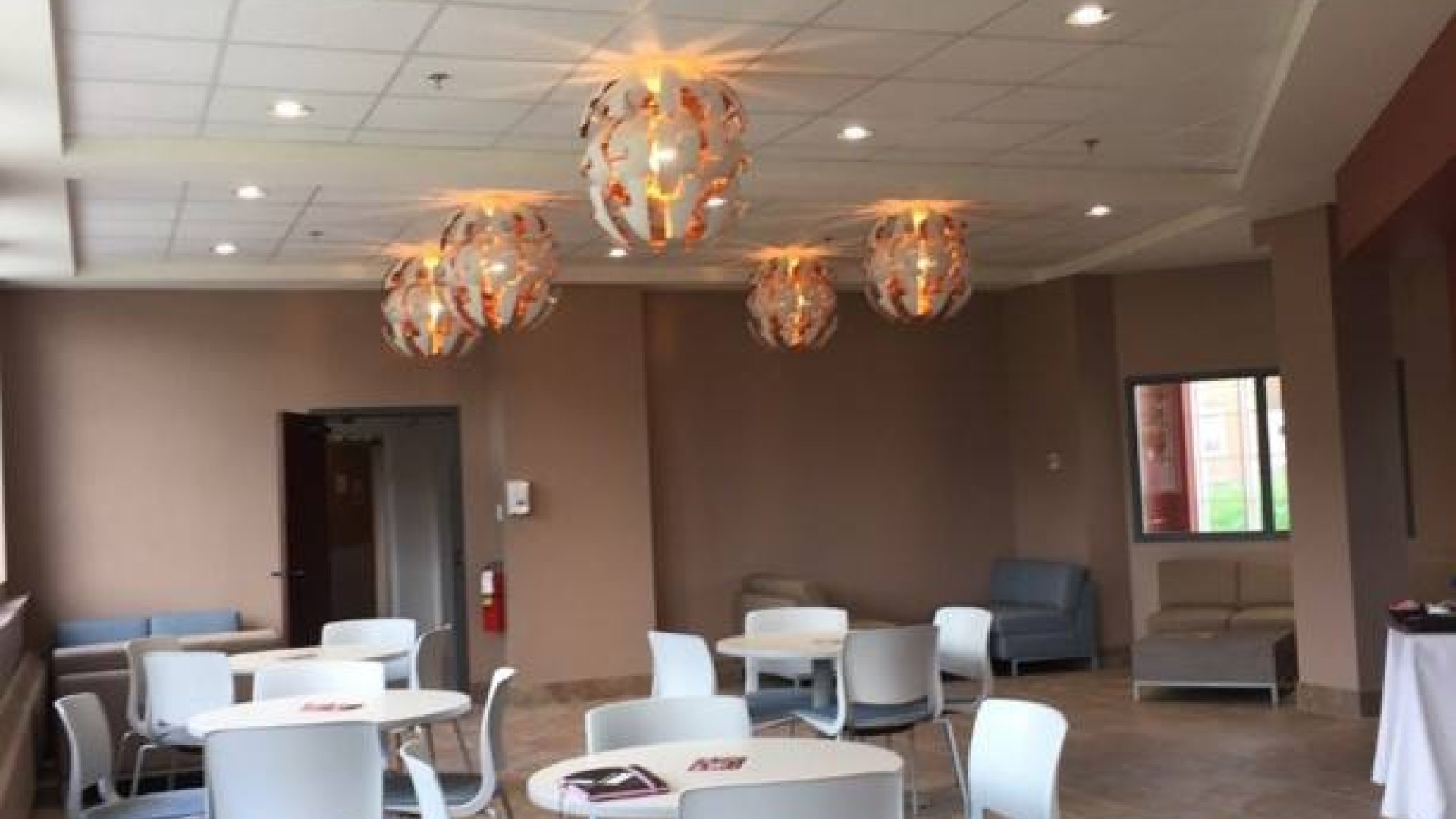 Cafe with seating areas 