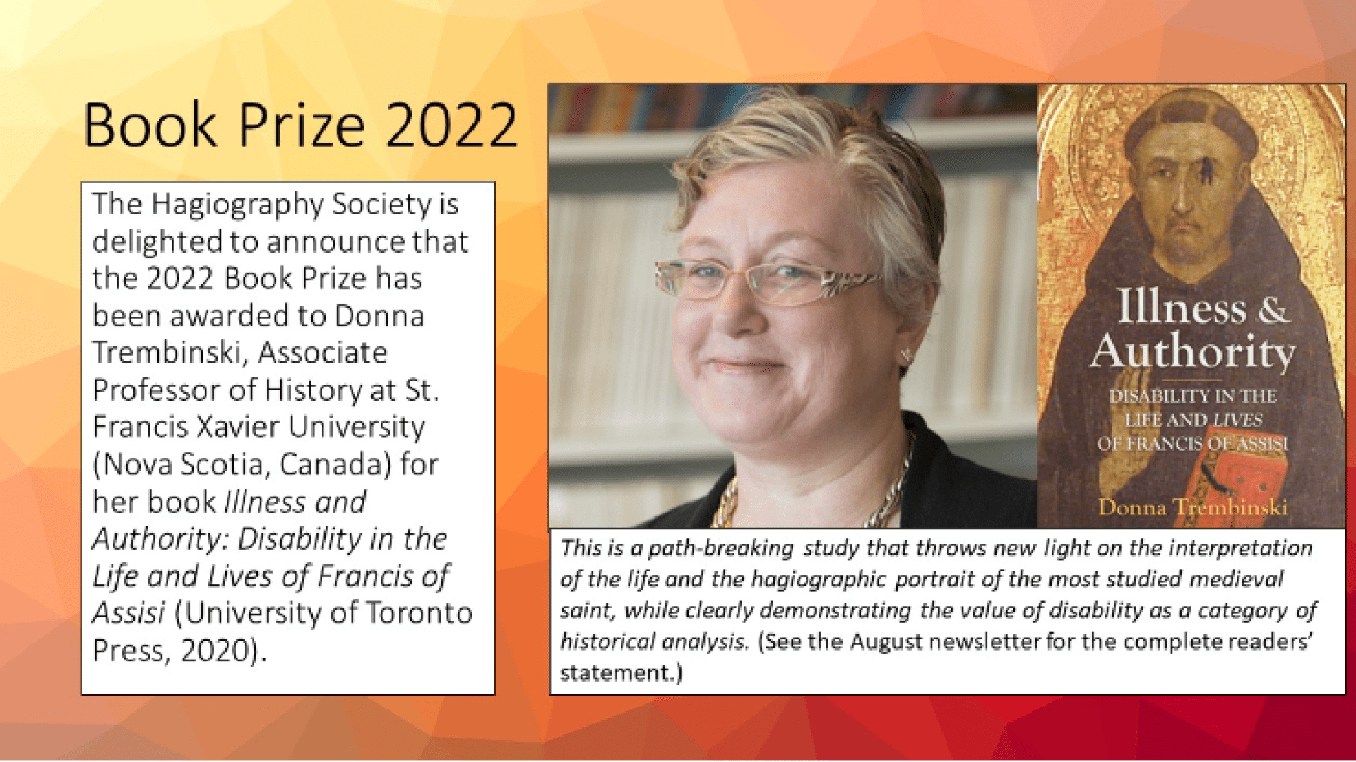 A graphic with words and an image of a person and a book