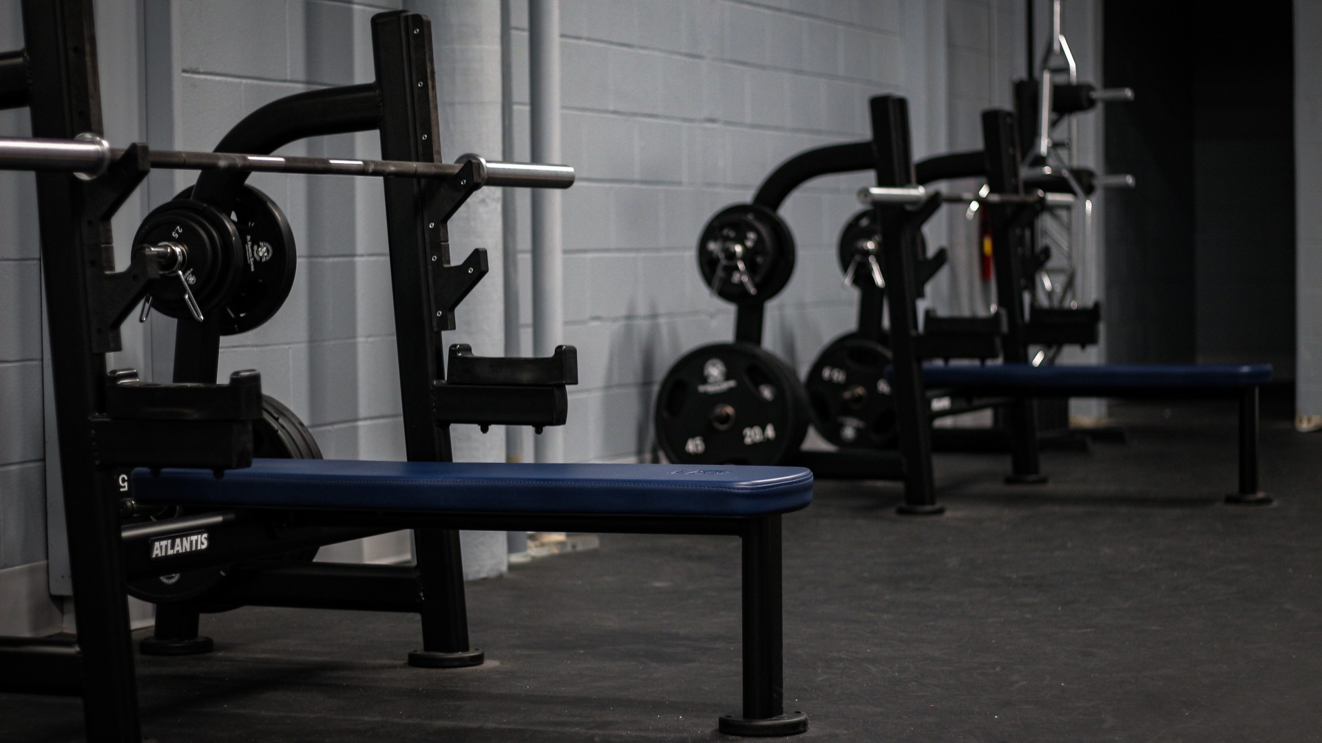 Weight benches in the StFX Fitness Centre