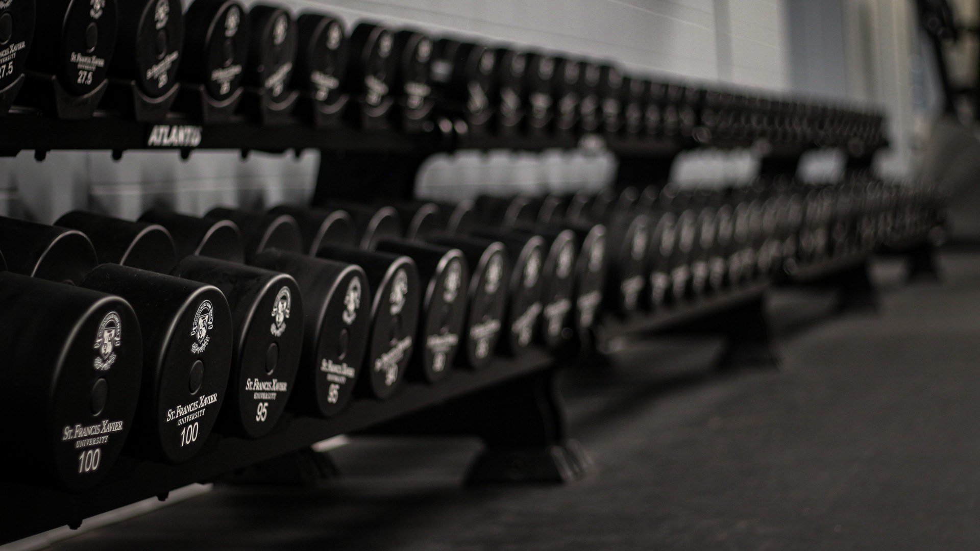 Weight rack in the StFX Fitness Centre