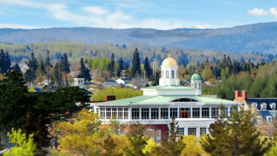 Aerial view of the StFX campus. 