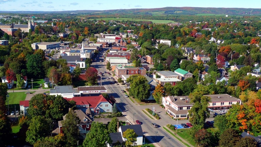Aerial shot of Antigonish