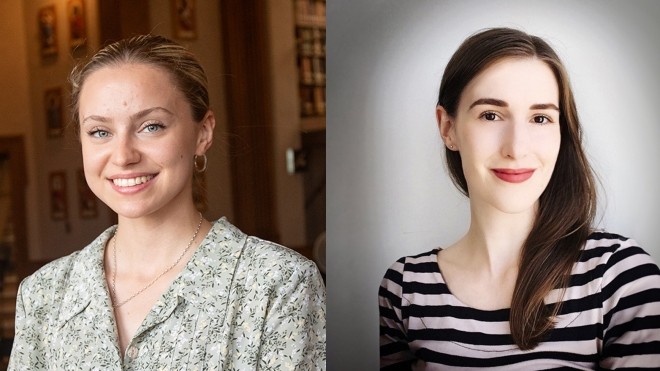 L-r, Elise Canning and Amanda Bryant, StFX FluxLab members 