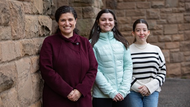 Maria Paz Mackay and students 