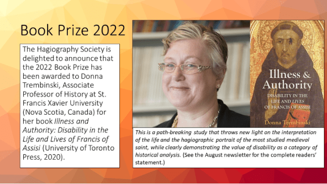 A graphic with words and an image of a person and a book