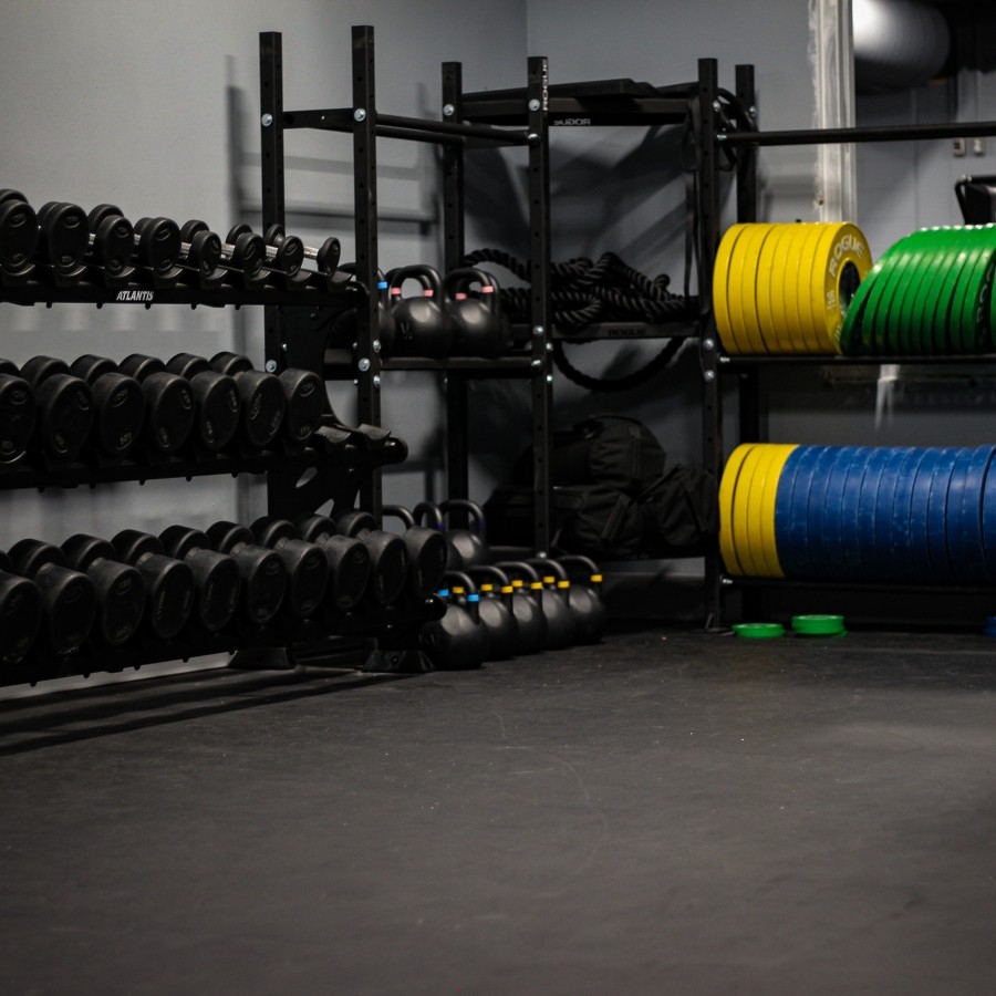 Weight rack in the StFX Fitness Centre