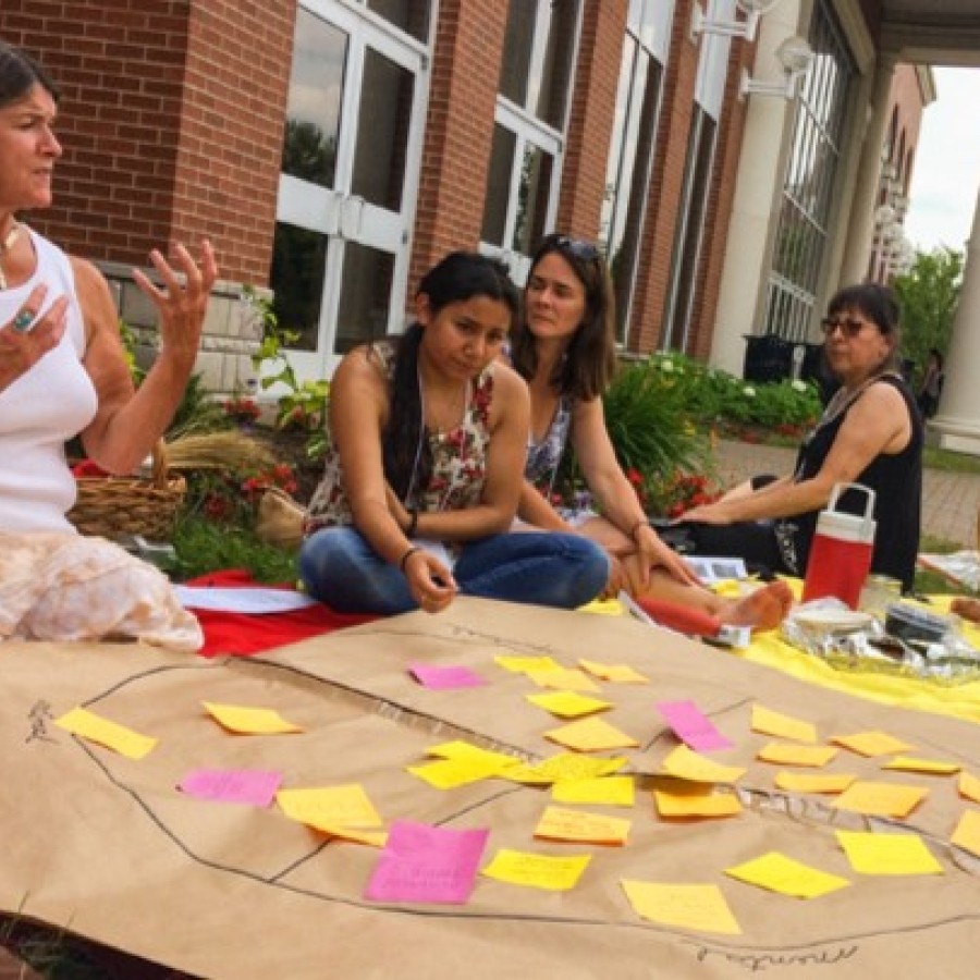 Andrea Currie doing an activity