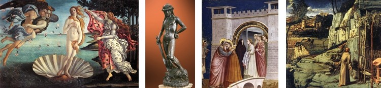 4 images representing Italian renaissance art