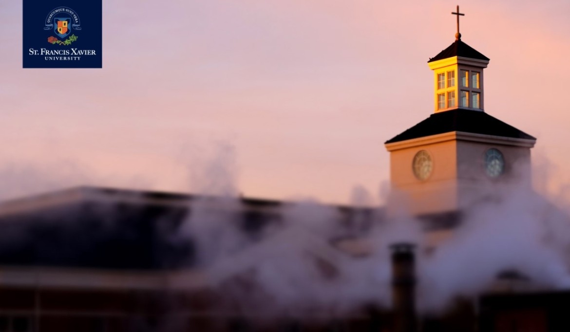 A clock tower with smoke coming out of it