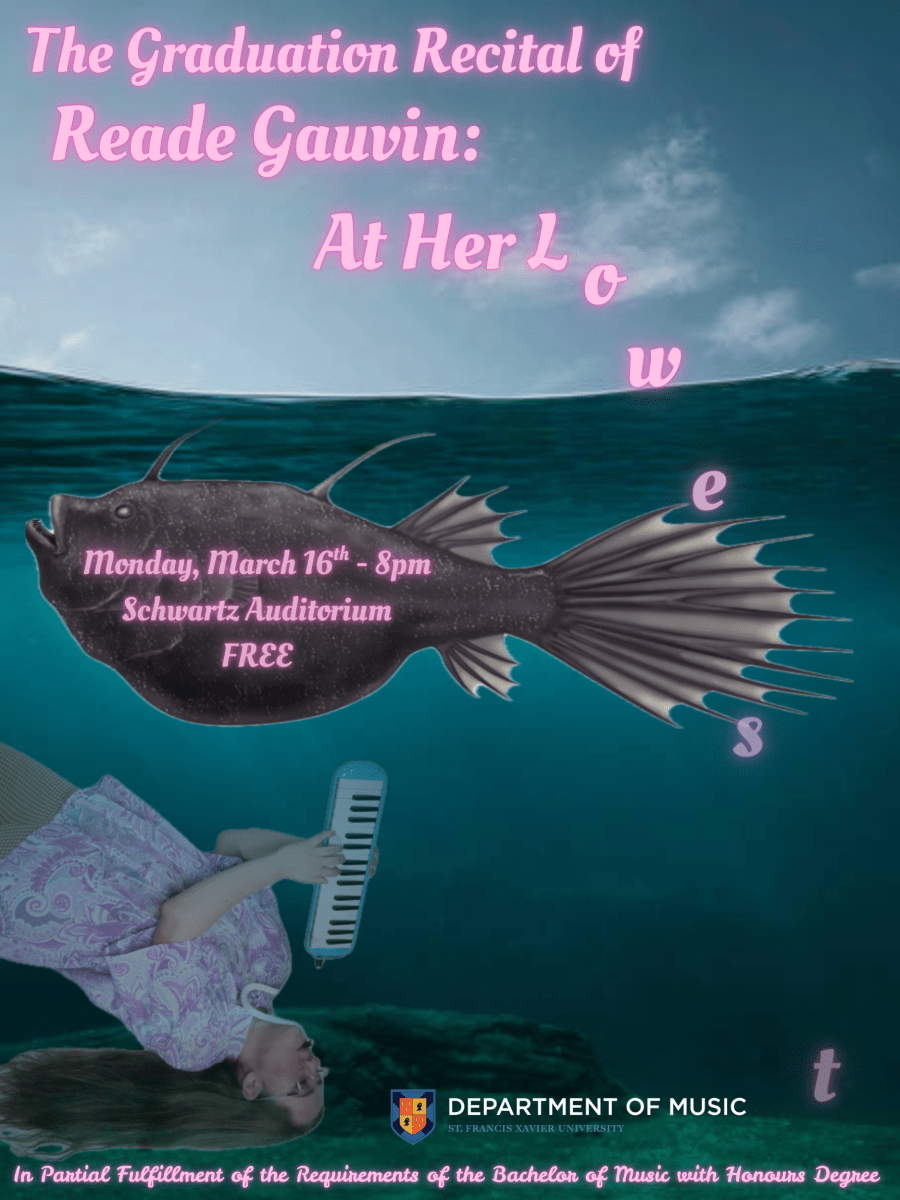 Reade Gauvin Graduation Recital - March 16 @ 8pm (Schwartz Auditorium)