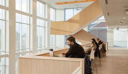 Students studying in Mulroney Hall